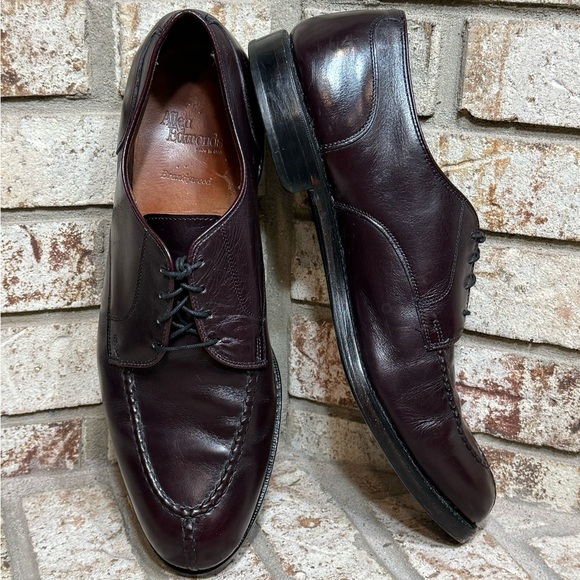 Allen Edmonds Brandywood Men's Oxford Shoes Dark Brown with Oxblood Lace up - Picture 4 of 8